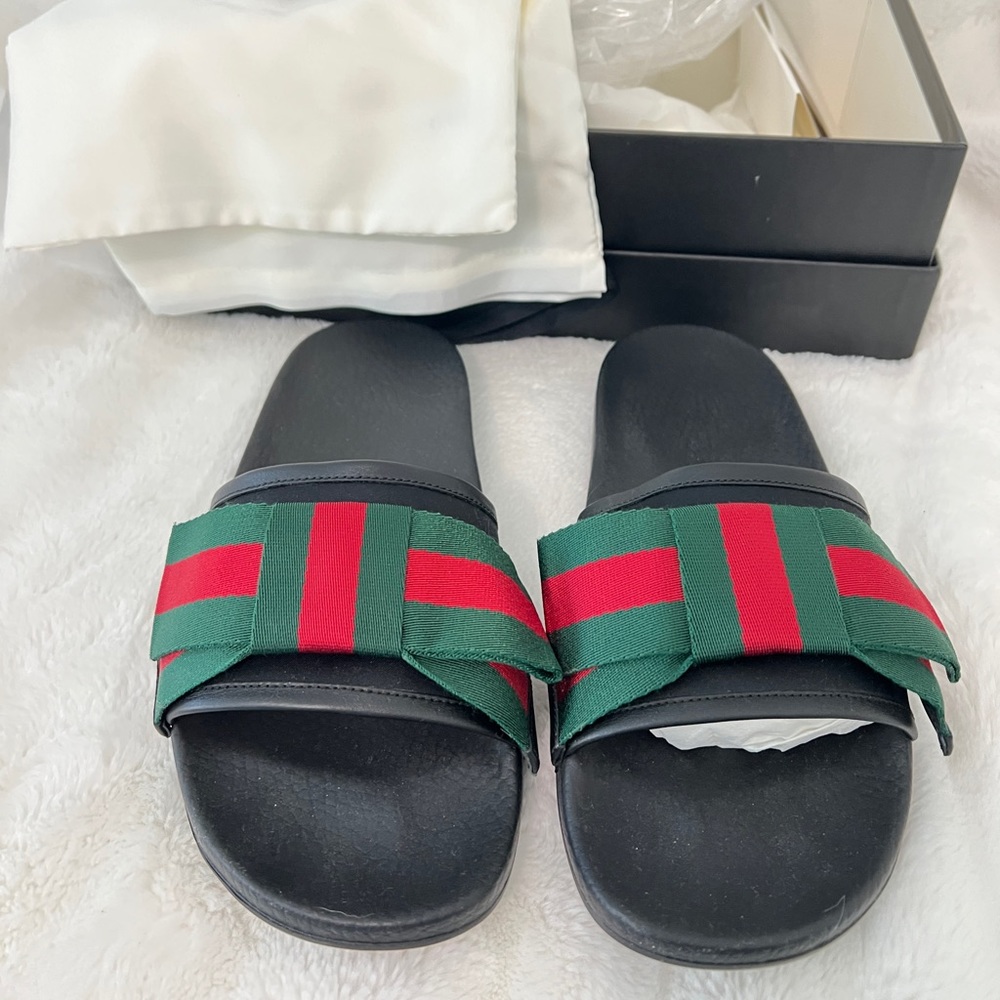 Gucci Ribbon Slides BRAND NEW Size 37